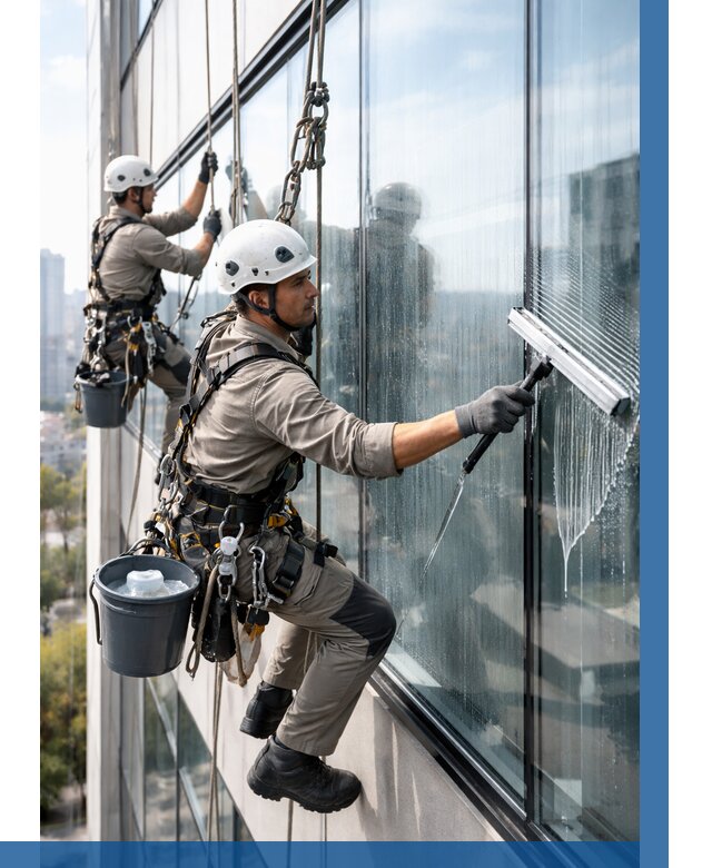 Мойка окон альпинистами в Асбесте от 4548 р. | ВЫСОТНИК-Сбс