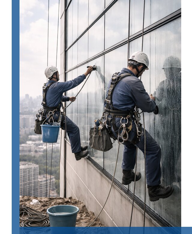 Профессиональная мойка фасадных окон альпинистами в Асбесте