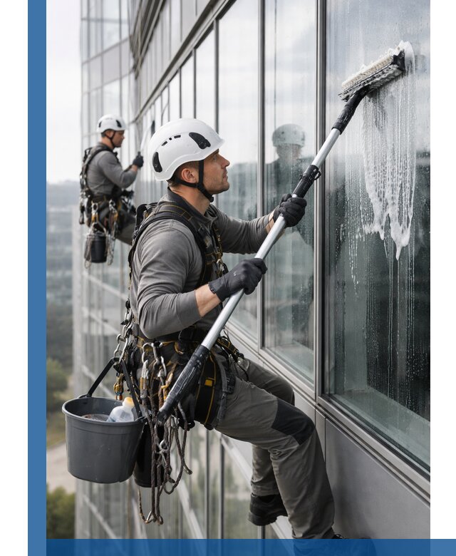 Высотная мойка сплошного остекления с выездом в Асбесте