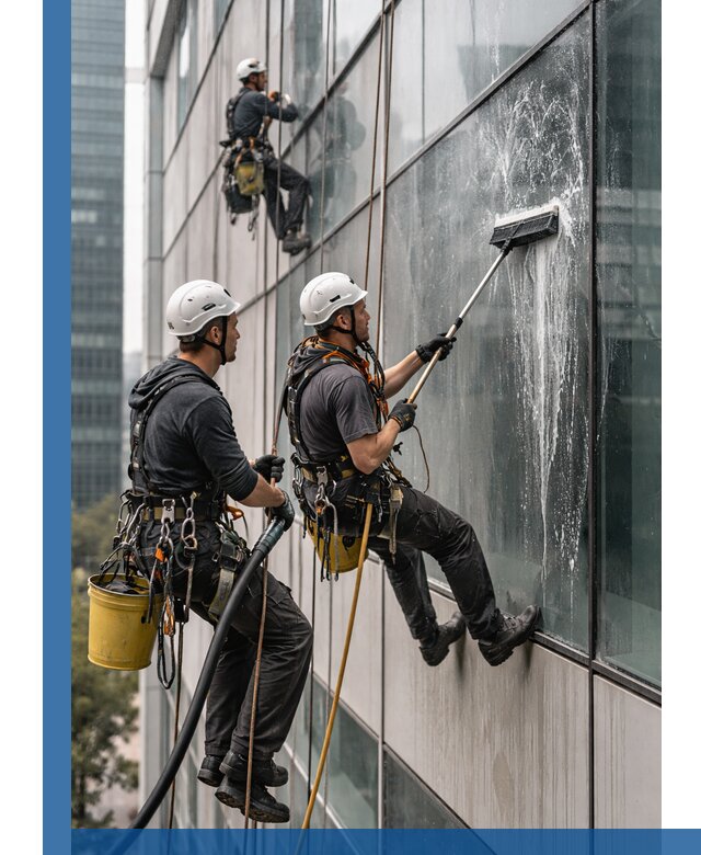 Профессиональная высотная мойка фасадов зданий в Асбесте