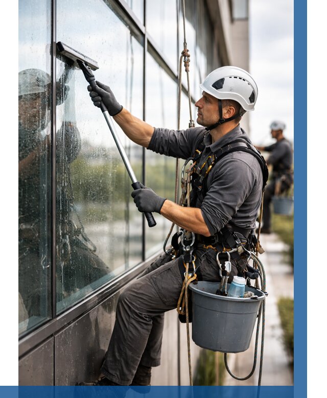 Мойка стеклянных фасадов в Асбесте от 202 р. | ВЫСОТНИК-Сбс