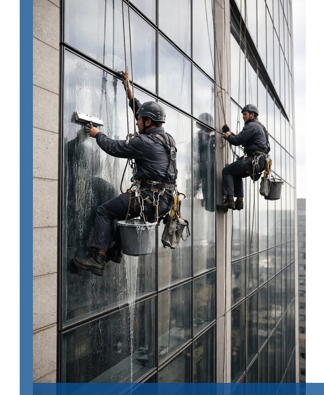 Профессиональная мойка стеклянных фасадов зданий в Асбесте