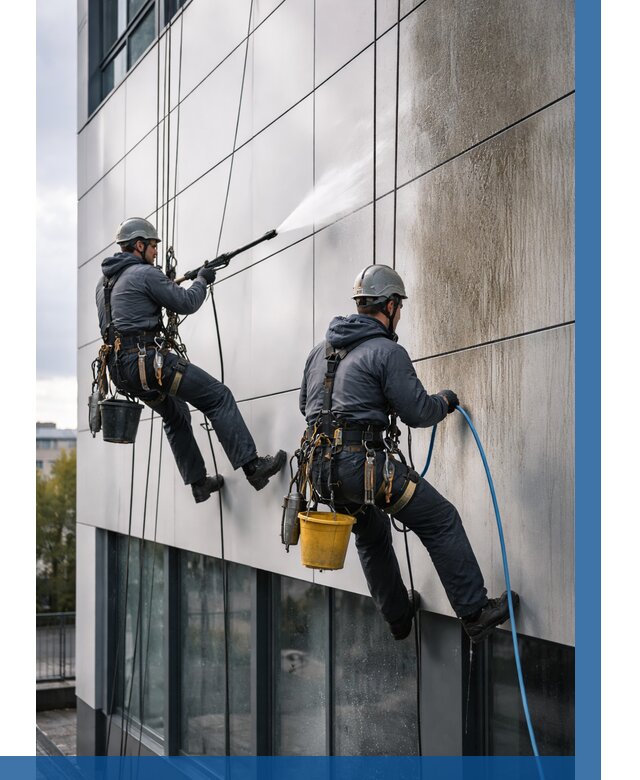 Мойка фасада из композита в Асбесте по цене от 303 р. | ВЫСОТНИК-Сбс