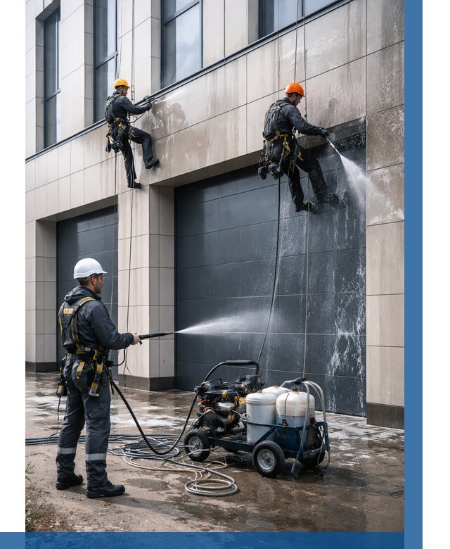 Послестроительная мойка фасада в Асбесте от 303 р. | ВЫСОТНИК-Сбс