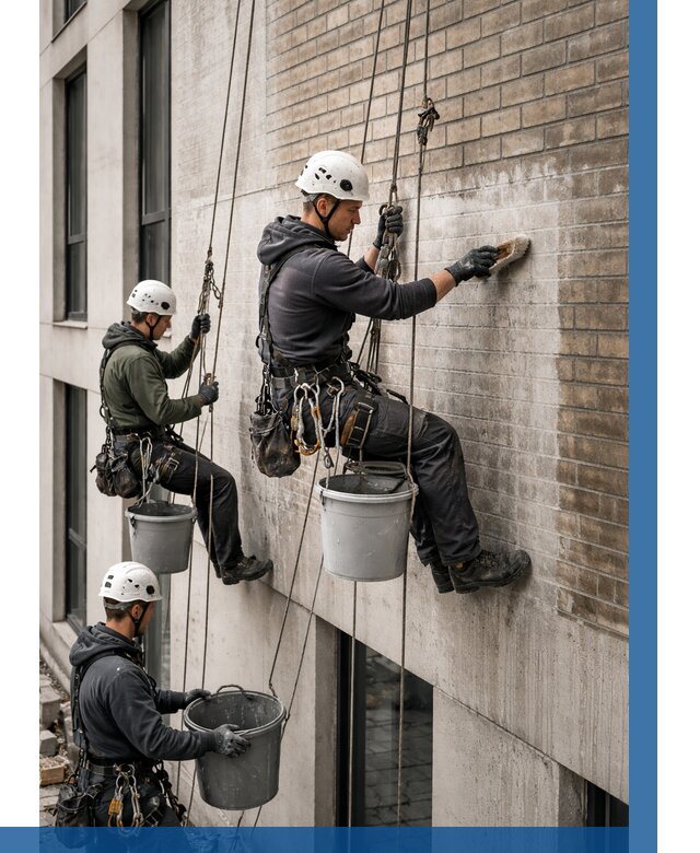 Удаление высолов с фасада в Асбесте от 253 р. | ВЫСОТНИК-Сбс