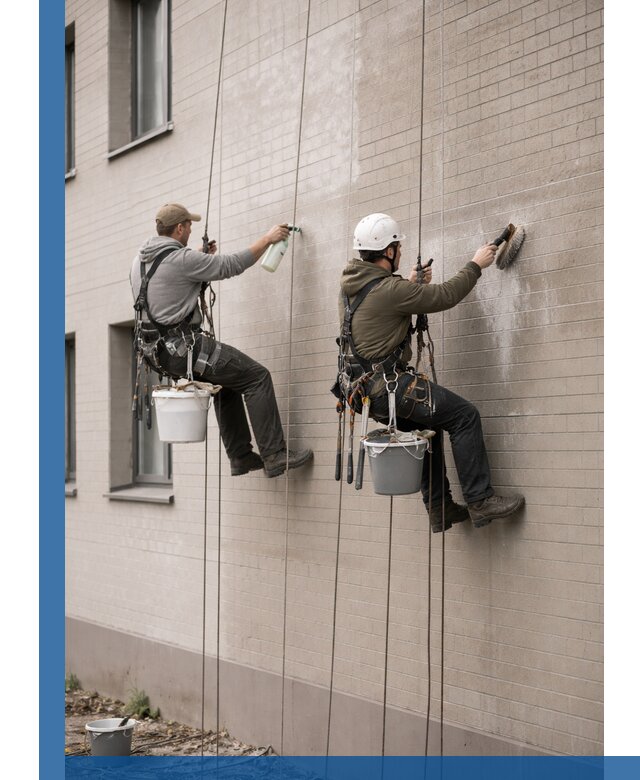 Удаление высолов с фасада зданий в Асбесте без повреждений и следов