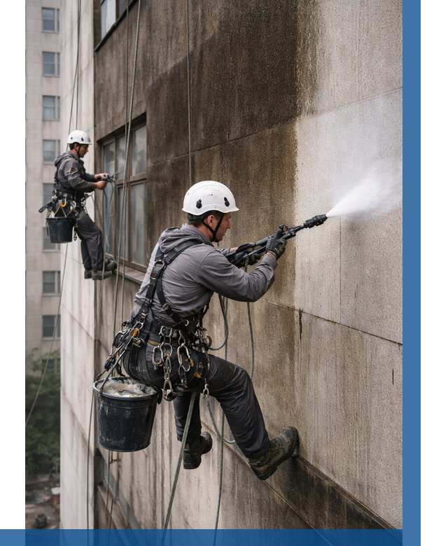 Очистка фасада от копоти в Асбесте от 253 р. | ВЫСОТНИК-Сбс
