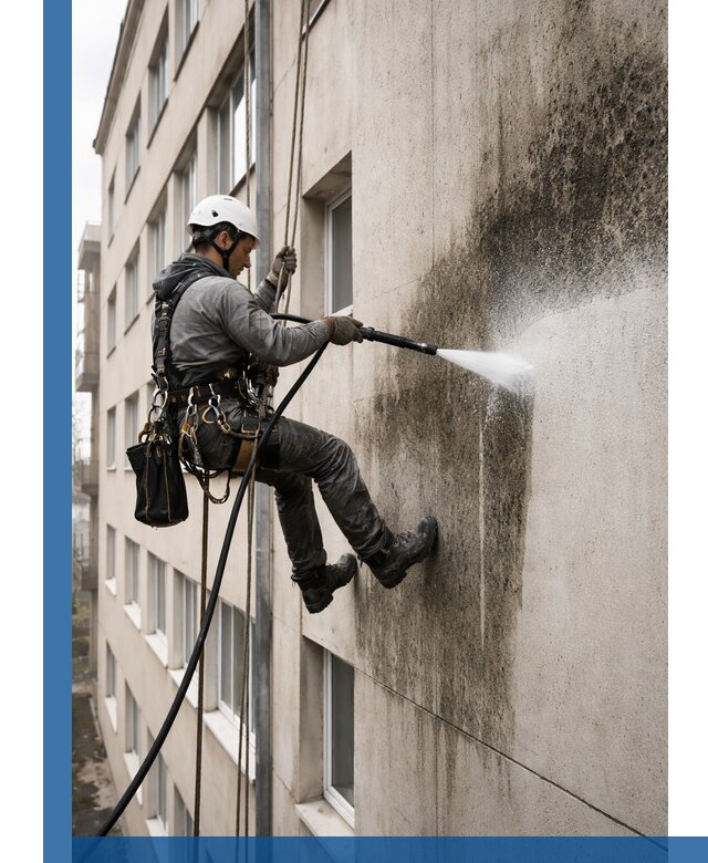 Профессиональная очистка фасадов от плесени в Асбесте