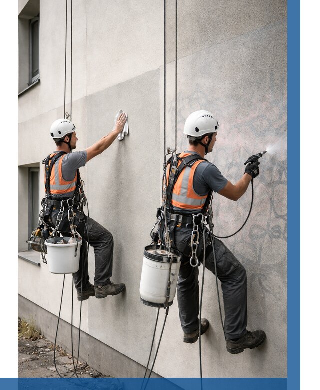 Антиграффити покрытие фасада в Асбесте от 606 р. | ВЫСОТНИК-Сбс