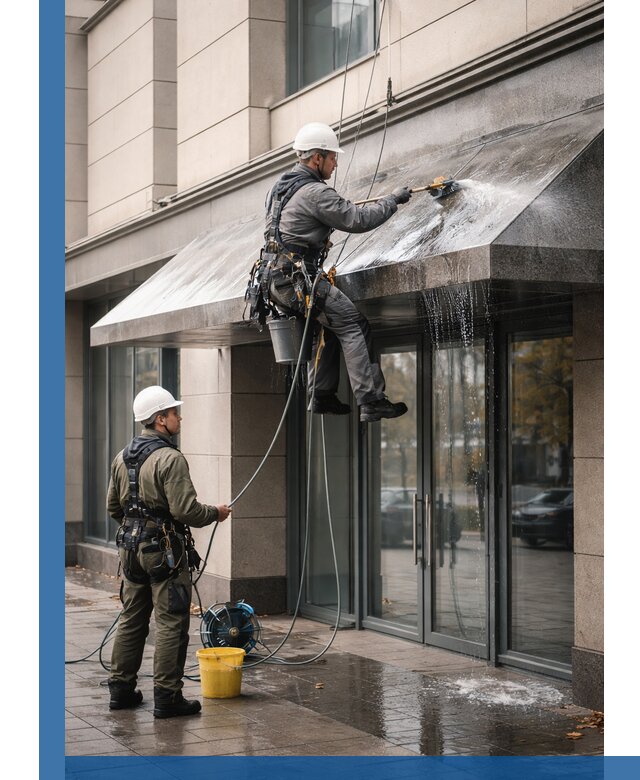 Профессиональная мойка козырьков и навесов в Асбесте