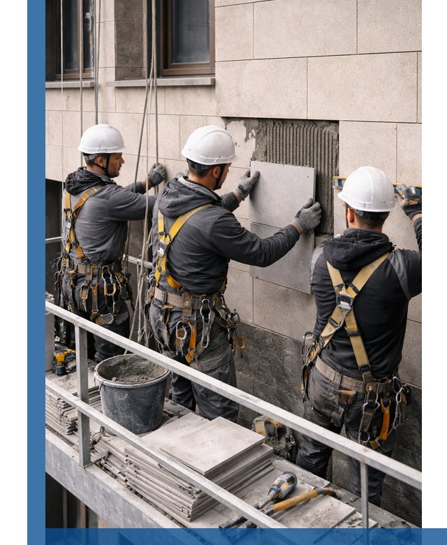 Ремонт облицовки фасада плиткой в Асбесте с гарантией