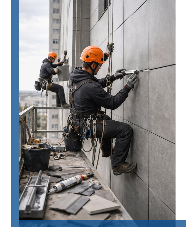 Профессиональный ремонт фасада из керамогранита в Асбесте