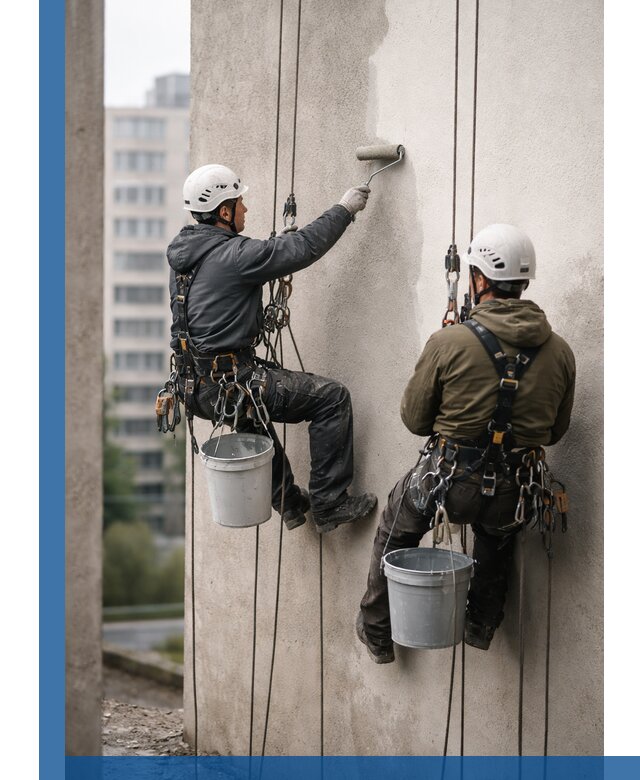 Покраска фасадов высотными альпинистами в Асбесте с гарантией