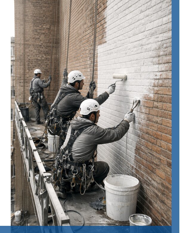 Покраска кирпичного фасада в Асбесте от 354 р. | ВЫСОТНИК-Сбс