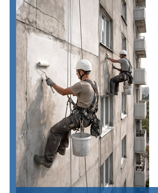 Покраска бетонного фасада в Асбесте для жилых и промышленных объектов