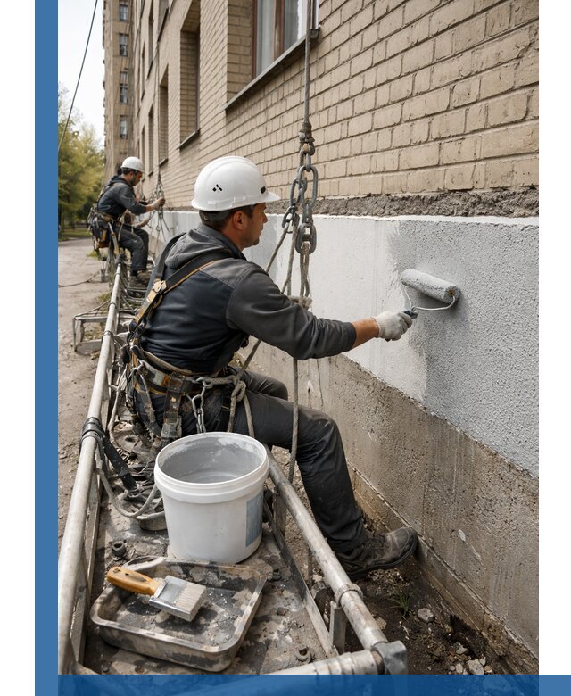 Окраска цоколя здания в Асбесте профессионально и надежно