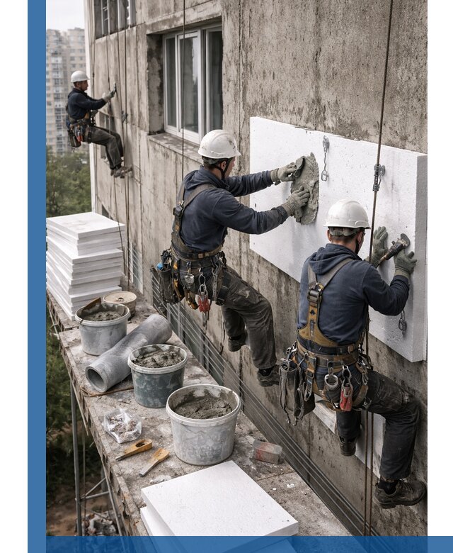 Утепление фасада пенополистиролом в Асбесте под ключ