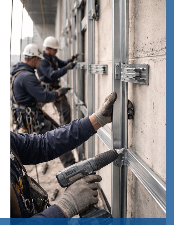 Монтаж подсистемы вентфасада в Асбесте от 859 р. | ВЫСОТНИК-Сбс