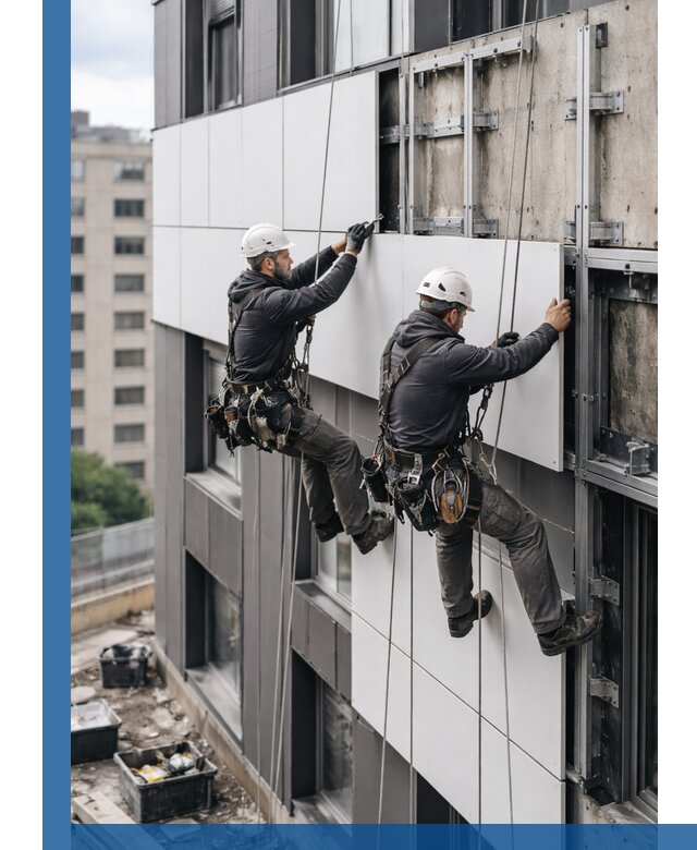 Монтаж композитных панелей фасада в Асбесте под ключ