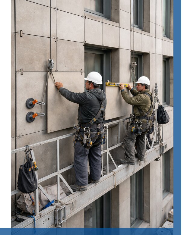 Монтаж керамогранита на фасад в Асбесте от 2527 р. | ВЫСОТНИК-Сбс