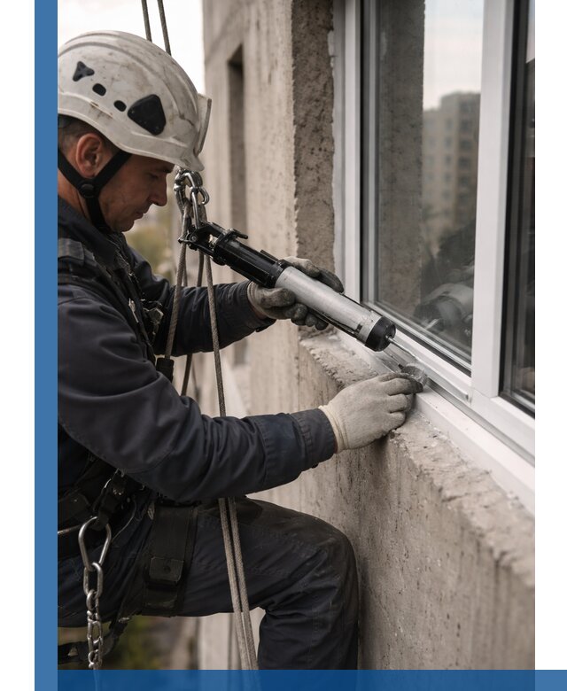 Герметизация оконных швов снаружи в Асбесте профессионально