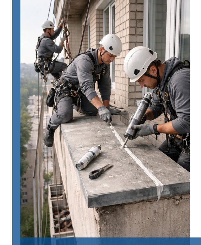 Герметизация балконного козырька в Асбесте профессионально