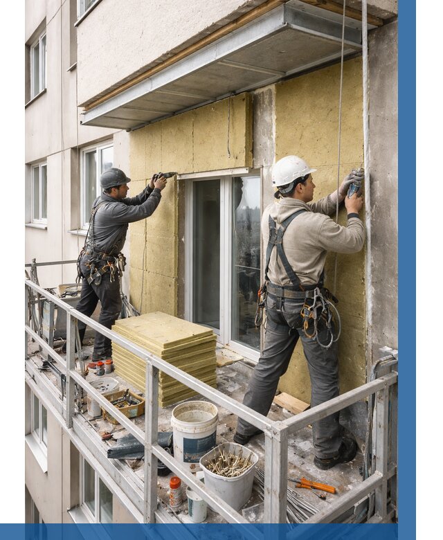 Утепление балкона снаружи в Асбесте от 1617 р. под ключ ВЫСОТНИК-Сбс