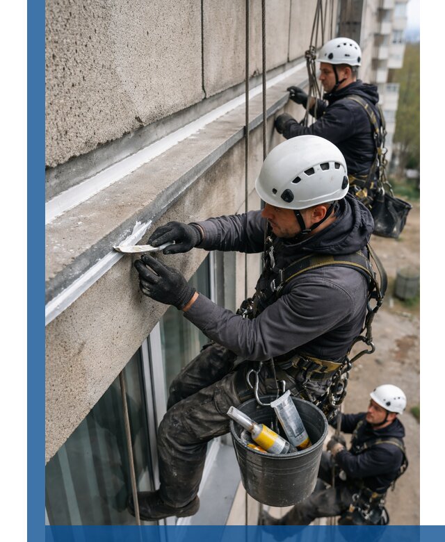 Герметизация примыкания балкона в Асбесте под ключ с гарантией