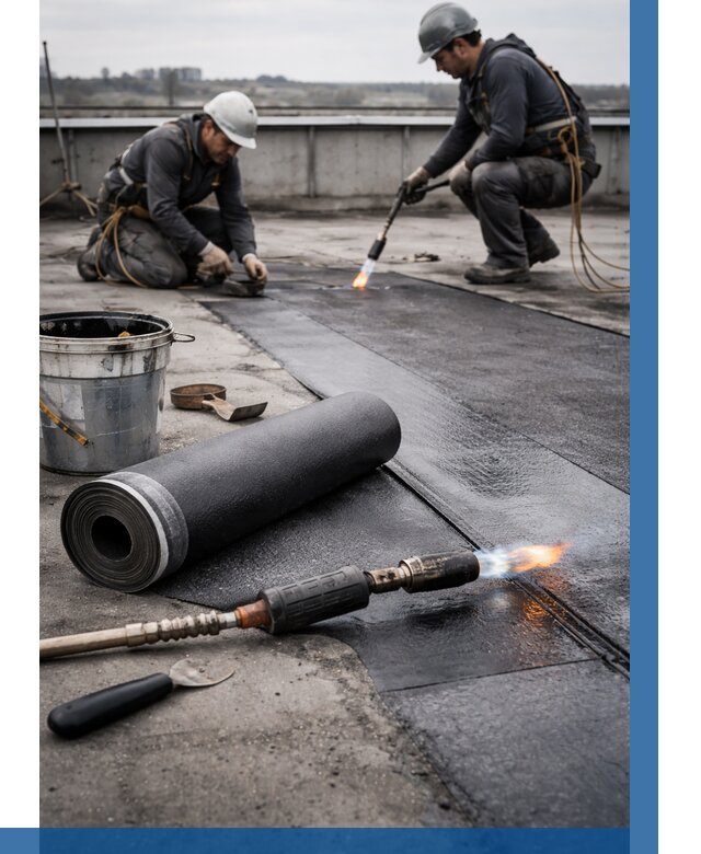 Ремонт рулонной кровли в Асбесте от 657 р. | ВЫСОТНИК-Сбс