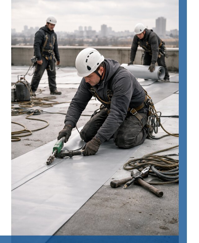 Ремонт мембранной кровли в Асбесте от 1819 р./м2 | ВЫСОТНИК-Сбс