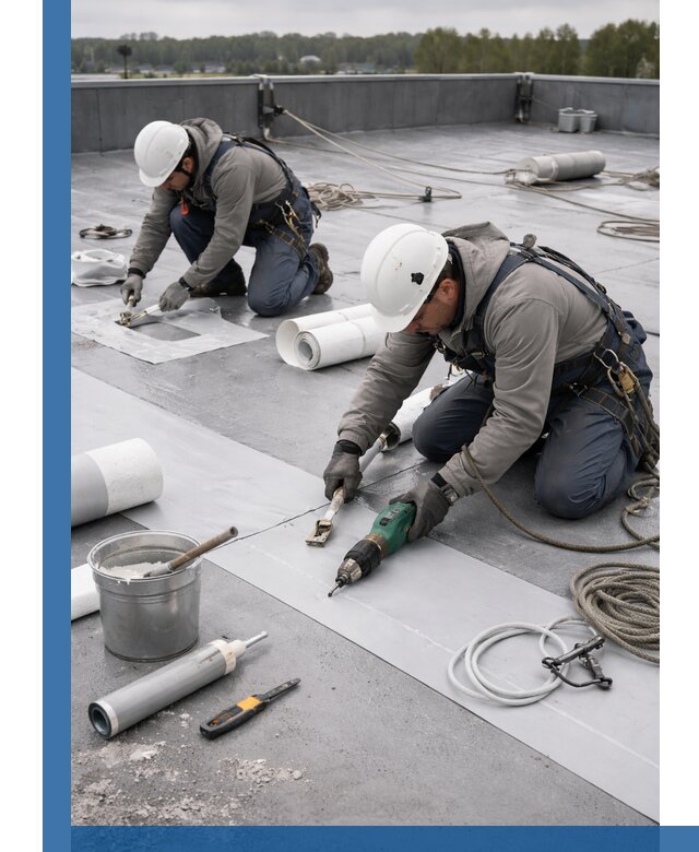 Ремонт мембранной кровли в Асбесте качественно и с гарантией