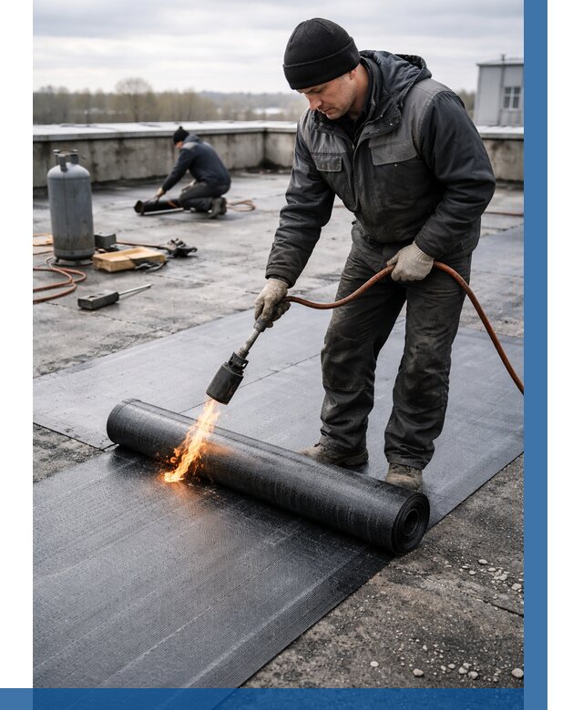 Ремонт наплавляемой кровли в Асбесте от 707 р. | ВЫСОТНИК-Сбс