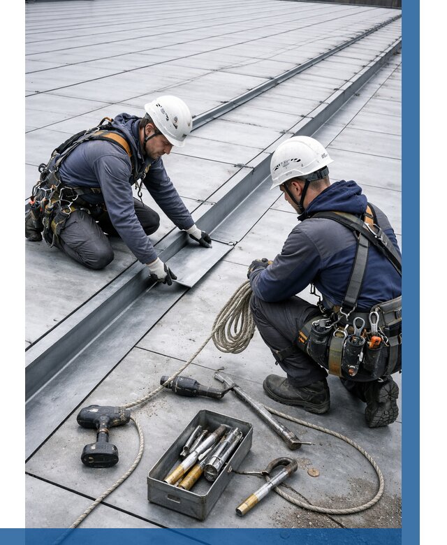 Ремонт фальцевой кровли в Асбесте от 707 р. | ВЫСОТНИК-Сбс