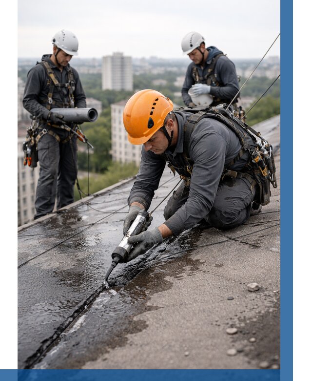 Устранение протечек кровли в Асбесте от 12128 р. | ВЫСОТНИК-Сбс