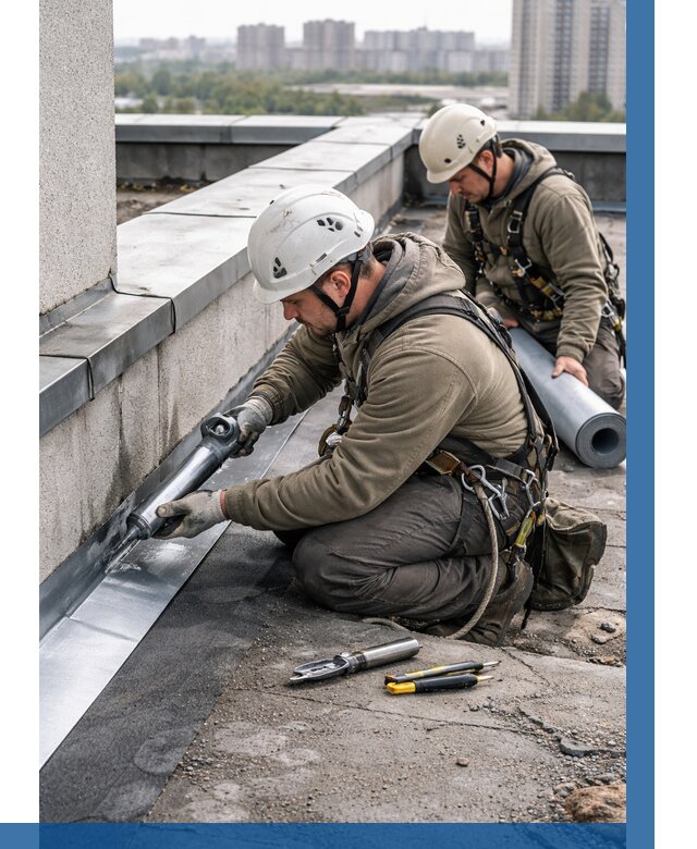 Ремонт кровельных примыканий в Асбесте от 1213 р. | ВЫСОТНИК-Сбс