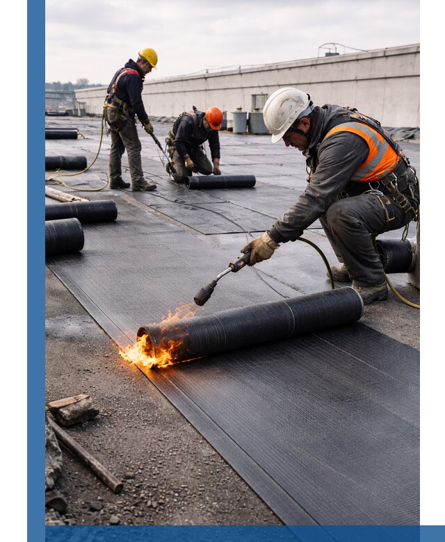 Монтаж наплавляемой кровли в Асбесте профессионально
