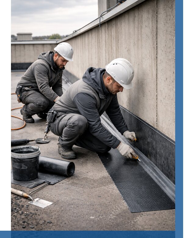 Гидроизоляция примыканий на кровле в Асбесте от 910 р. | ВЫСОТНИК-Сбс