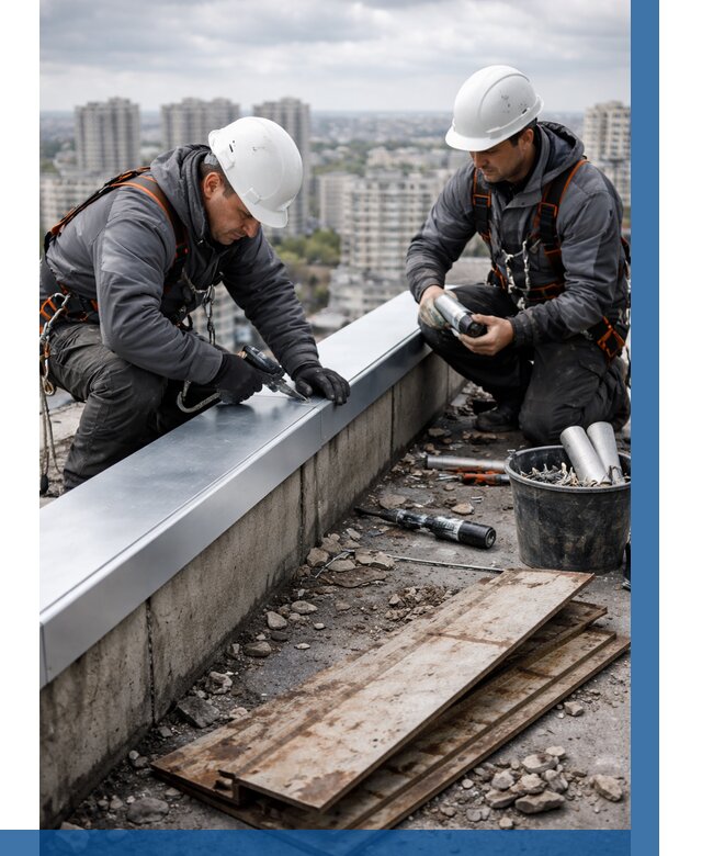 Замена парапетных крышек под ключ в Асбесте от 1213 р. | ВЫСОТНИК-Сбс