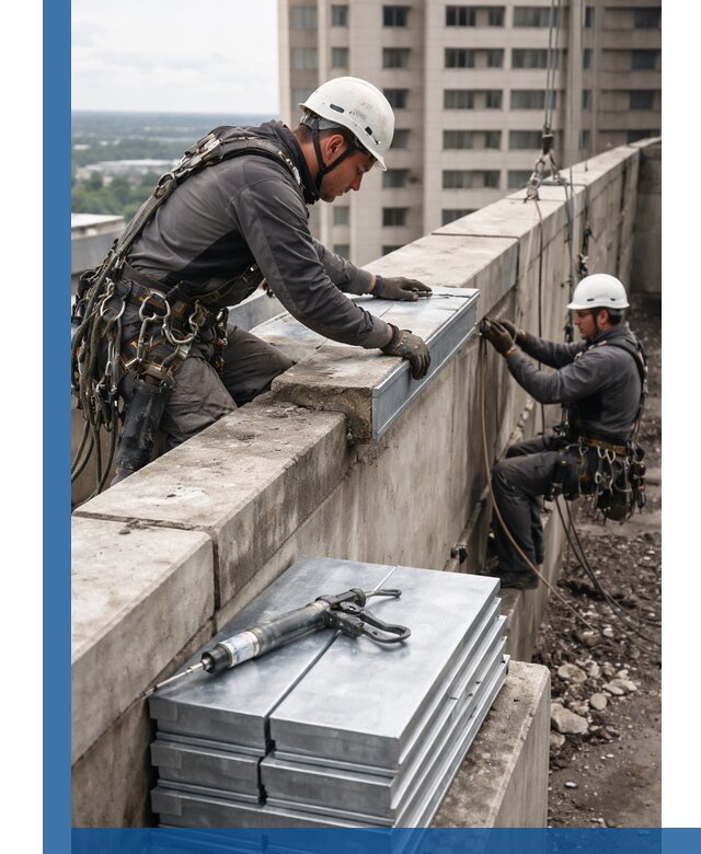 Замена парапетных крышек и установка новых в Асбесте