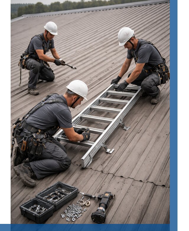 Монтаж кровельной лестницы в Асбесте от 4548 р. | ВЫСОТНИК-Сбс