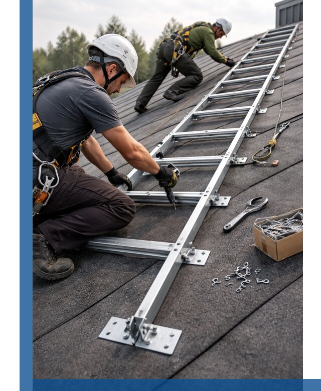 Профессиональный монтаж кровельной лестницы в Асбесте под ключ