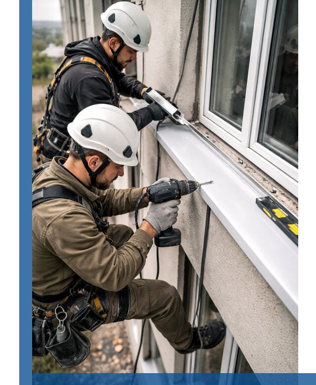 Профессиональный монтаж оконных отливов и отведения воды в Асбесте
