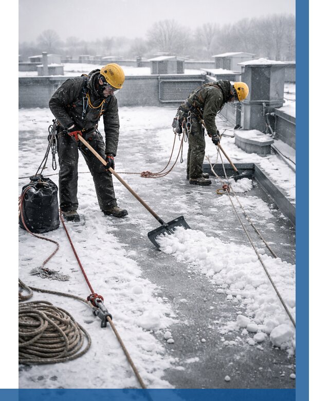 Очистка крыши от снега в Асбесте от 7580 р. | ВЫСОТНИК-Сбс