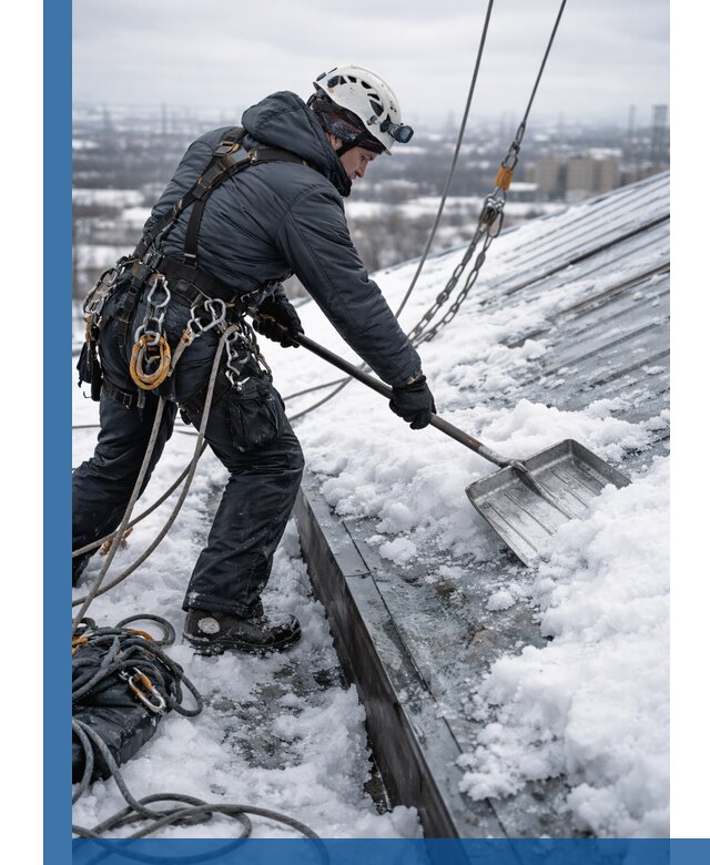 Профессиональная очистка кровли от снега и наледи в Асбесте