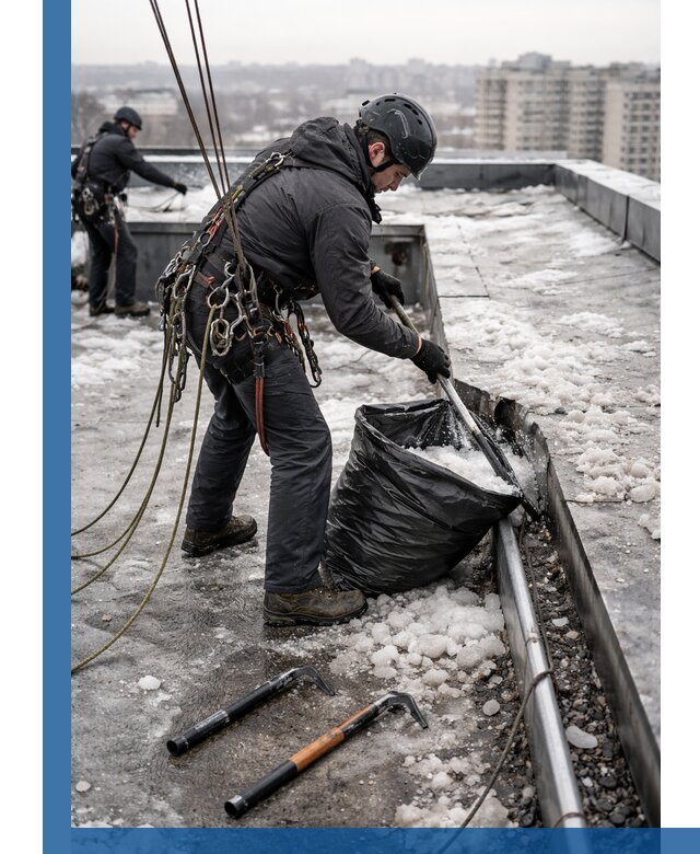 Аварийная очистка кровли в Асбесте от промальпинистов