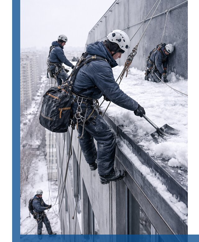 Абонентское обслуживание кровли зимой в Асбесте регулярный уход