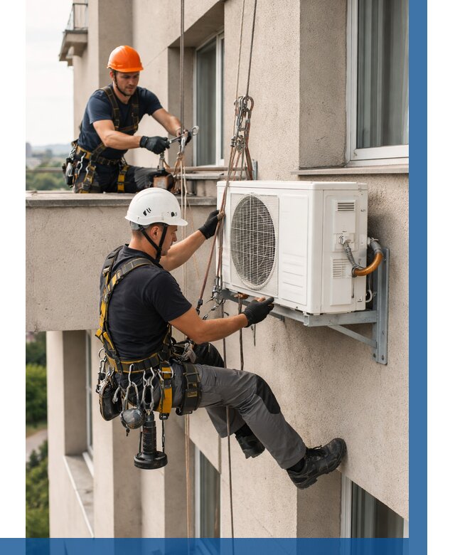 Монтаж внешнего блока кондиционера в Асбесте от 6570 р. | ВЫСОТНИК-Сбс