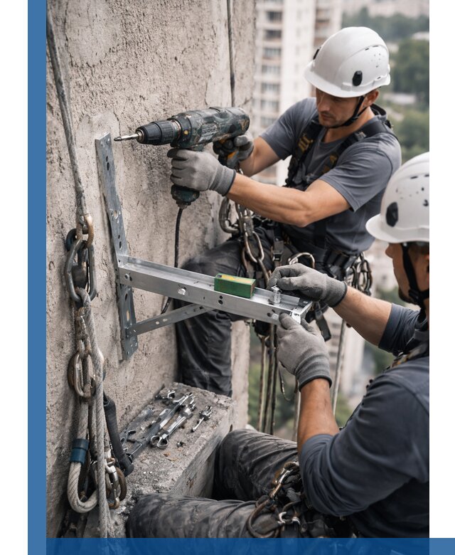 Установка кронштейнов кондиционера и крепежа в Асбесте