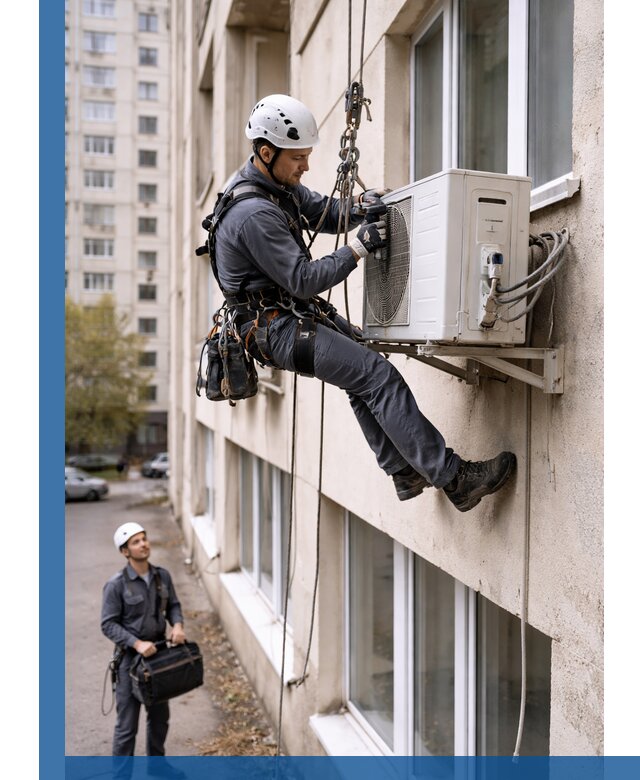 Демонтаж внешнего блока кондиционера в Асбесте профессионально