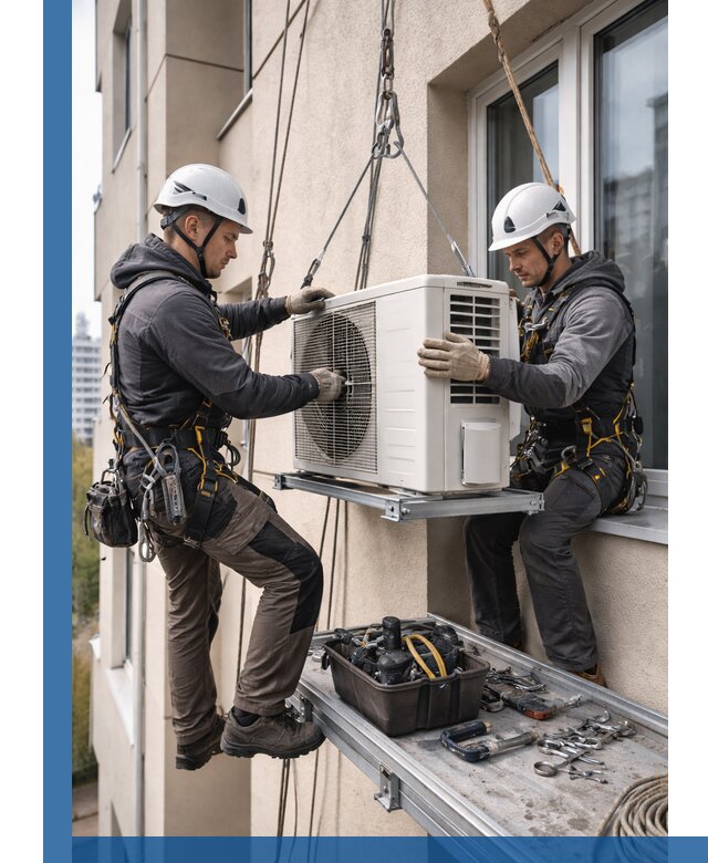 Перенос внешнего блока кондиционера в Асбесте с монтажом и крепежом